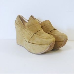 Calvin Klein Collection Platform Suede Oxfords